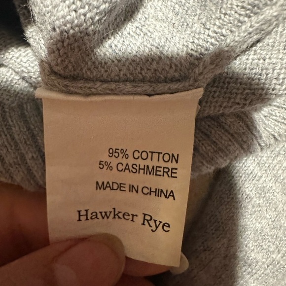 Hawker Rye Cotton Cashmere Sweater Size L - Picture 3 of 3